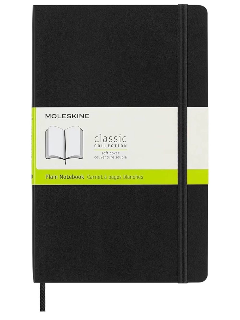 Moleskine Black Soft Cover Plain Notebook with Elastic